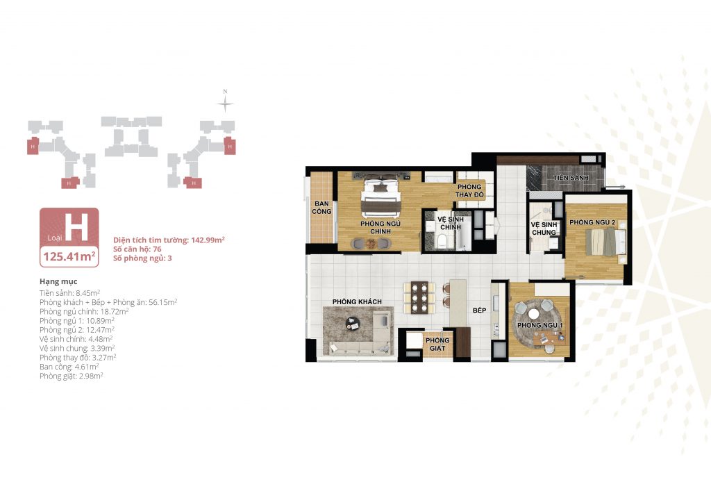 BÁN GẤP: Căn 3PN/125m2 (+30m2 sân vườn) full nội thất tại 901 Starlake 9