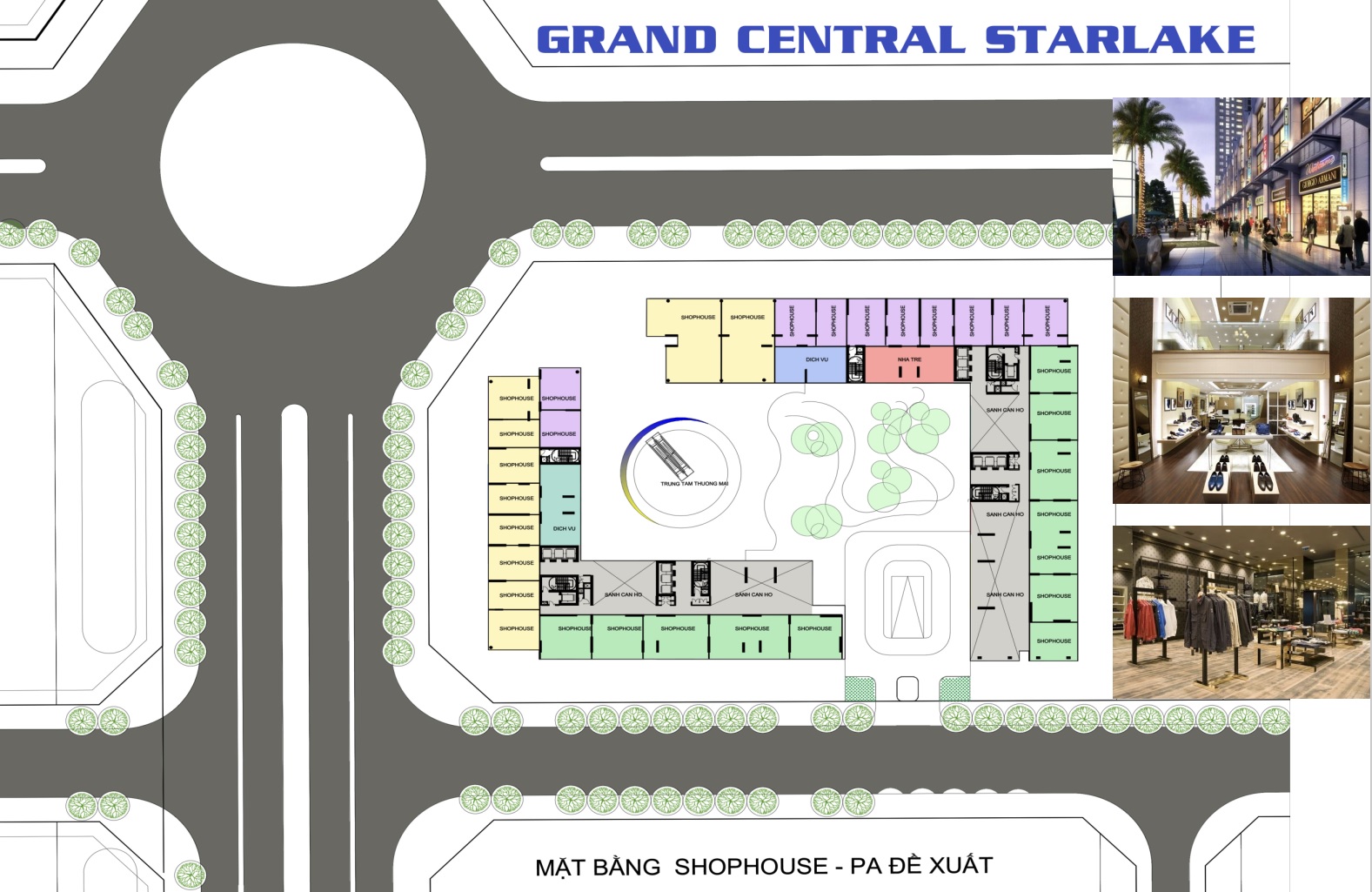 Mặt bằng thiết kế shophouse Grand Central Starlake